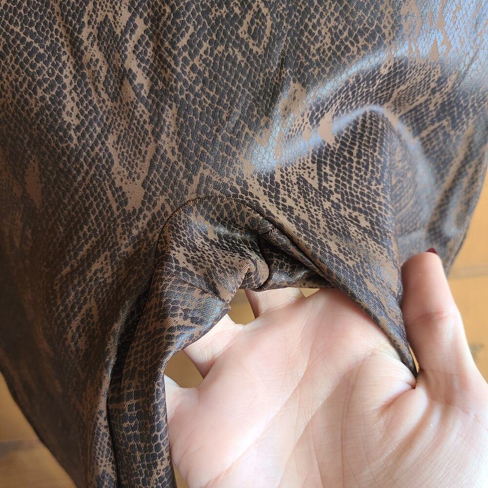 Spanx Legging Snake Print Faux Leather Brown Animal Pull On Pant S Skinny Python - Picture 5 of 6